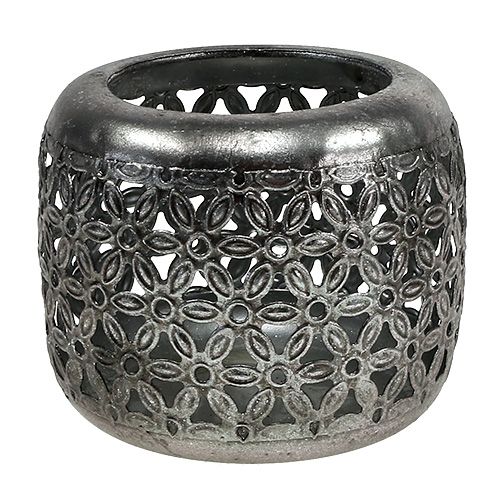 Floristik24 Lykta silver Ø11,5cm H9,5cm 1st