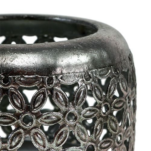 Floristik24 Lykta silver Ø11,5cm H9,5cm 1st