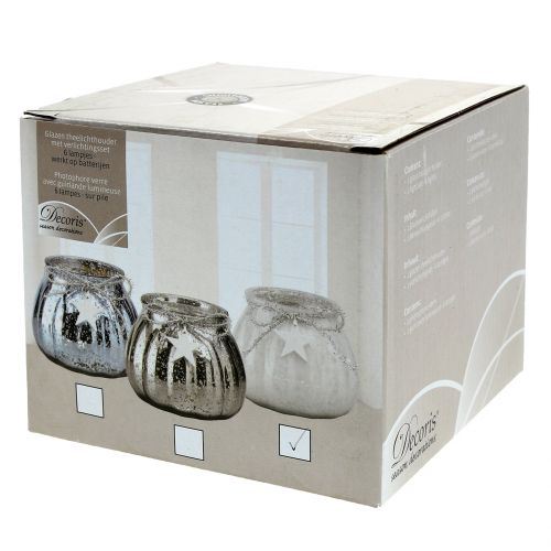 Floristik24 Vit lykta med LED-ljus Ø11cm H10cm