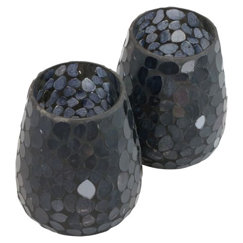Lykta julljusstake svart Ø11cm 2st