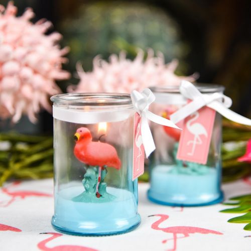 Floristik24 Lyktaglas med flamingoljus 9cm