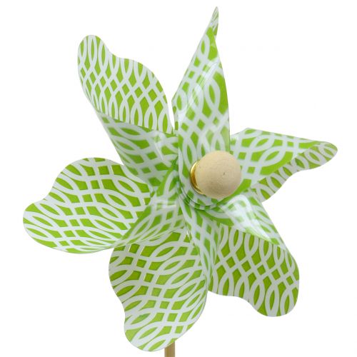 Floristik24 Väderkvarn Mini Grön-Vit Ø9cm 12p