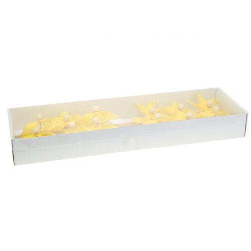 Floristik24 Mini väderkvarn med prickar gul Ø8cm 12st