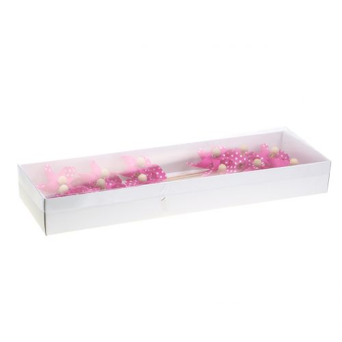 Floristik24 Dekorativ väderkvarn med prickar rosa Ø8cm 12p