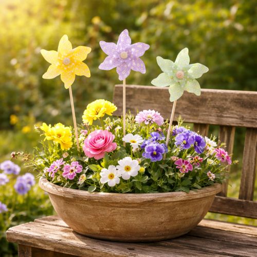 Artikel Blomstänger, trädgårdsstänger för vårdekoration, utomhusbruk, 28 cm, 12 stycken