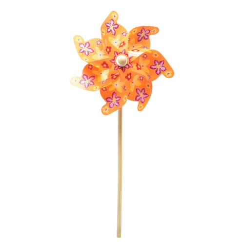 Floristik24 Väderkvarn på en pinne pinwheel orange gul rosa Ø30,5cm 74cm