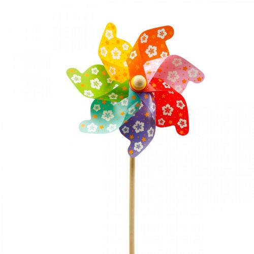 Trädgårdsstake Väderkvarn Pinwheel Trädgårdsdekoration Färgglad Ø31cm H75cm