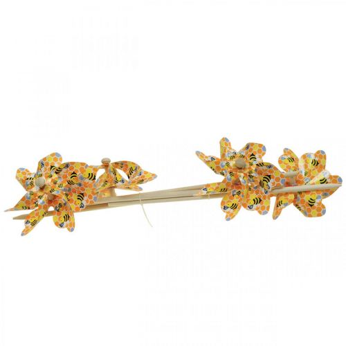 Artikel Pinwheel bi trä trädgårdsstake väderkvarn Ø17cm H48cm 4st