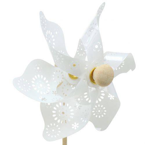 Floristik24 Väderkvarn Mini Vit Ø9cm 12st