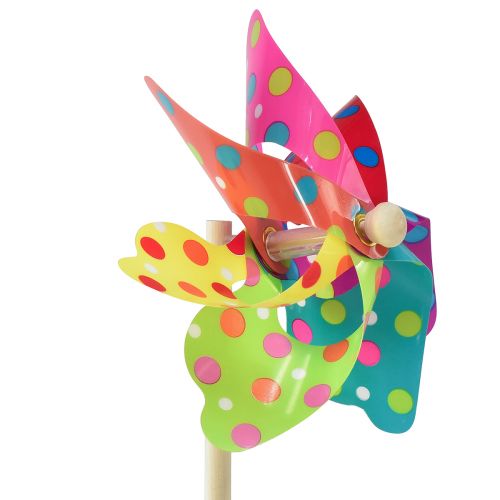 Artikel Pinwheel Färgglada Väderkvarn Blommor Prickar Balkong Ø15cm 2st