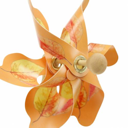 Floristik24 Dekorativa väderkvarnar med höstbladmotiv orange / vit / grön L27,5 Ø22cm 12st