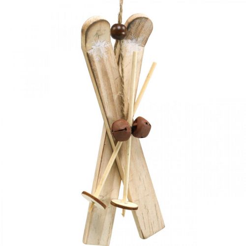 Floristik24 Vinterdeco skidor Julgransdekoration skidpar trä H17cm 4st