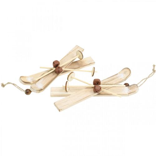 Floristik24 Vinterdeco skidor Julgransdekoration skidpar trä H17cm 4st