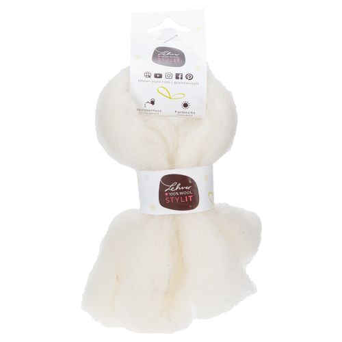 Artikel Ullknöre, vitt ullband, 2m, dekorativ ull för pyssel och inslagning