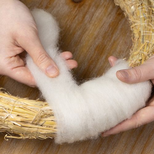 Artikel Ullknöre, vitt ullband, 2m, dekorativ ull för pyssel och inslagning