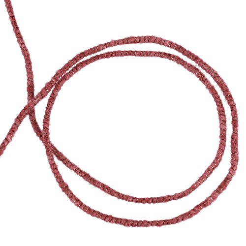 Ulltråd med trådfiltsnöre glimmerlila Ø5mm 33m