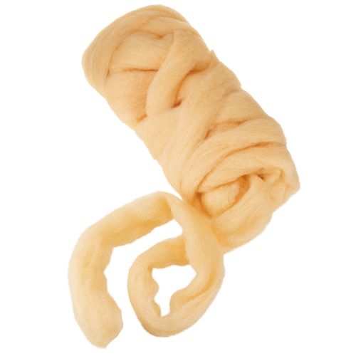 Artikel Ullband, krämfärgad orange, 10m ull för kransar och arrangemang