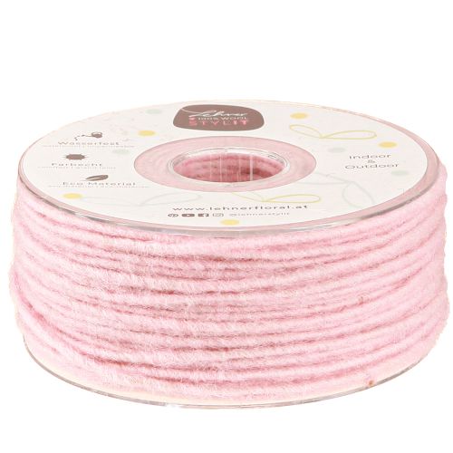 Ullsnöre rosa 3mm 100m