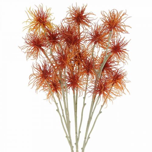 Artikel Xanthium konstgjord blomma höstdekoration apelsin 6 blommor 80cm 3st