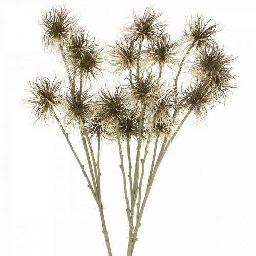 Xanthium konstgjord blomma höstdekoration 6 blommor grädde, brun 80cm 3st