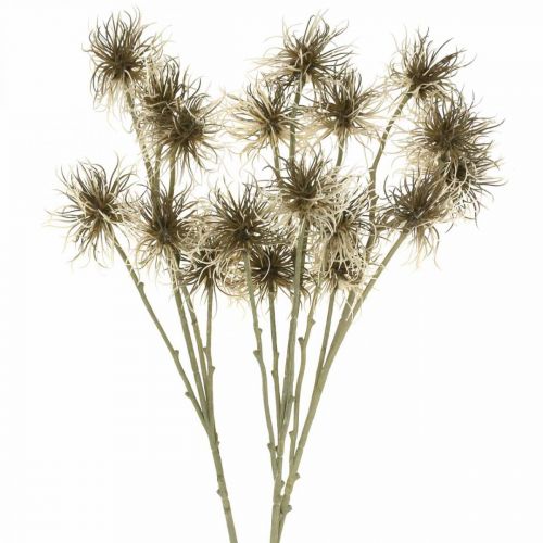 Artikel Xanthium konstgjord blomma höstdekoration 6 blommor kräm, brun 80cm 3st