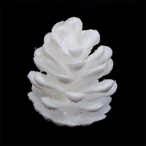 Artikel Dekorativa koner vit glitter spridd dekoration hängande dekoration 3,5cm 45 stycken