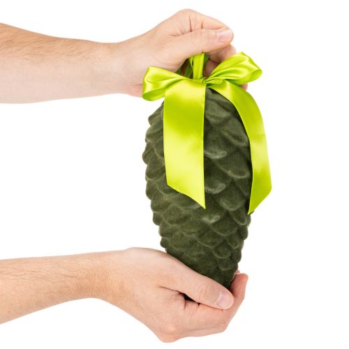 Konstgjorda kottehängen med presentband och rosett, 23 cm, 3 stycken | Floristik24.se