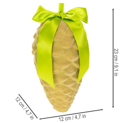 Konstgjorda kottehängen med presentband och rosett, 23 cm, 3 stycken | Floristik24.se
