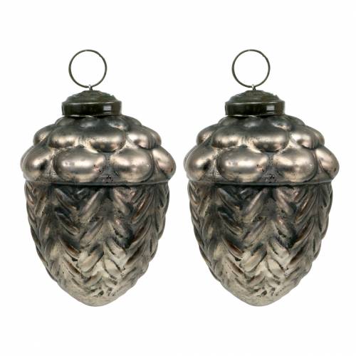 Floristik24 Julgransdekorationer kottar glas brons Ø9cm H10cm 2st