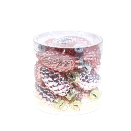 Artikel Konmix gjord av glasrosa 5cm 14 st