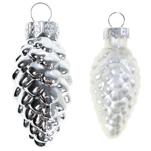 Koner mix av glas silver 5cm 14st