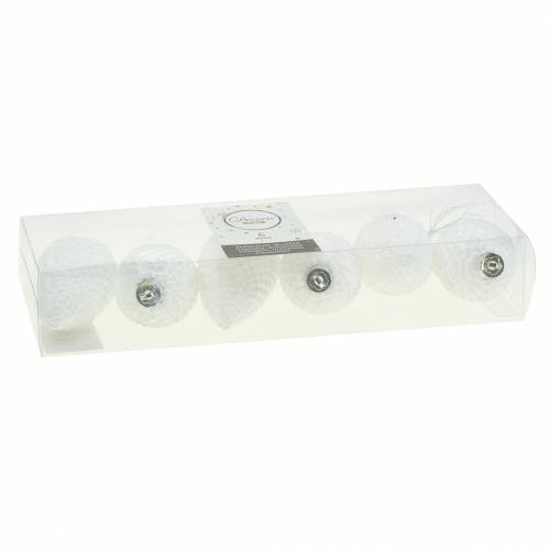 Floristik24 Julgransdekorationer kottar vita 8cm 6st