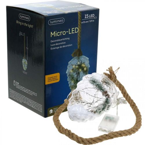 Floristik24 Kon Belyst Juldekoration LED-ljus Timer H21cm