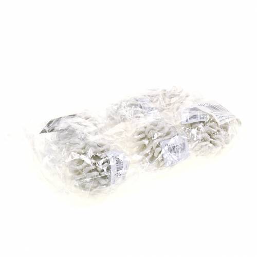 Floristik24 Julgransdekorationer kottar vit glitter 9cm 6st