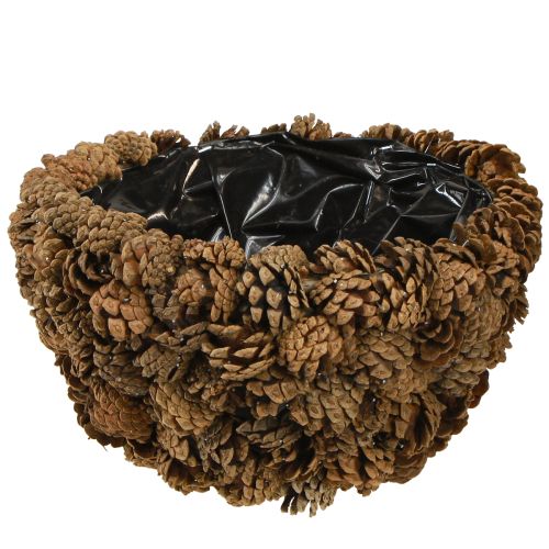 Kotkorg växtkorg kottar naturlig Ø33cm H17cm