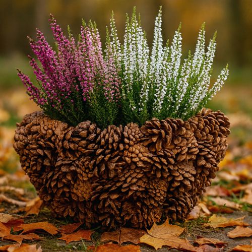 Artikel Kotkorg växtkorg kottar naturlig Ø33cm H17cm