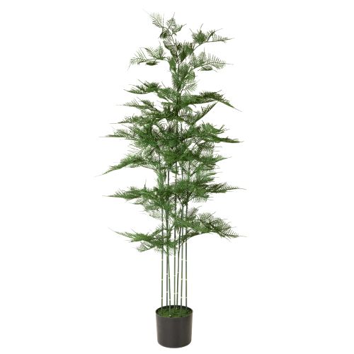 Konstgjord bambuträd, grönt, 132 cm, krukväxt