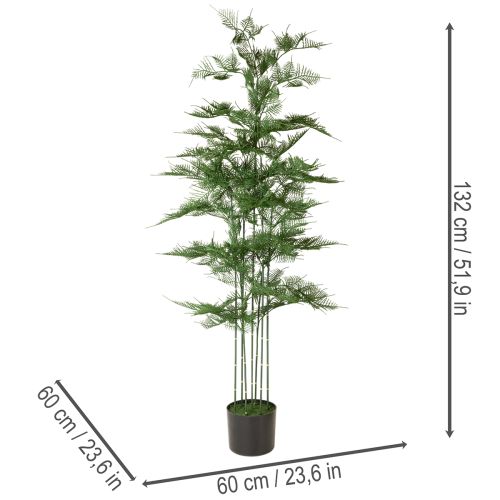 Konstgjord bambuträd, grönt, 132 cm, krukväxt | Floristik24.se