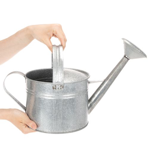 Vintage vattenkanna i zink, 27 cm - planteringskärl för trädgård och uteplats, metallblomkruka | Floristik24.se