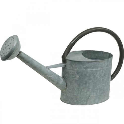 Artikel Vattenkanna i metall, trädgårdsdekoration vintage look silvergrå L53cm H29cm