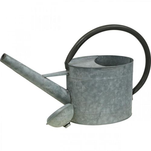 Artikel Vattenkanna i metall, trädgårdsdekoration vintage look silvergrå L53cm H29cm