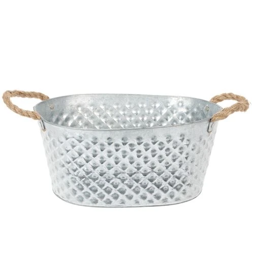 Stor oval zinkskål, 31 cm x 20 cm, H15 cm köpa | Floristik24.se