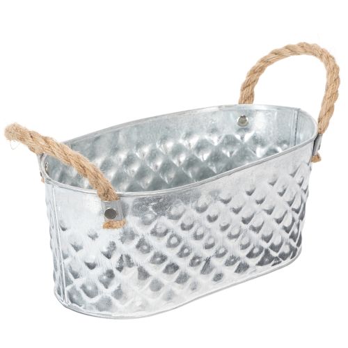 Oval zinkskål 23 cm x 12 cm H10,5 cm | Floristik24.se
