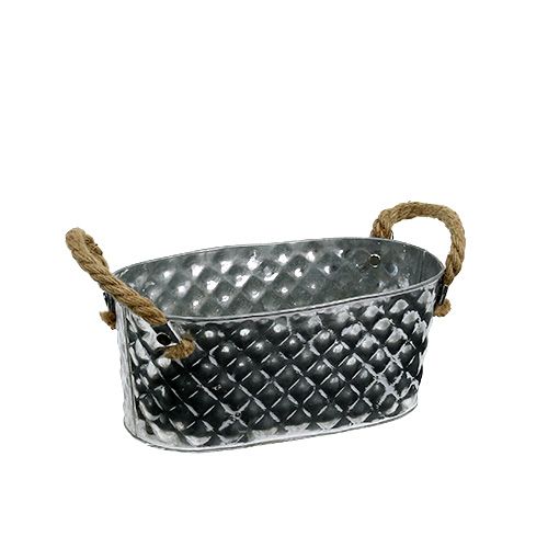 Floristik24 Zinkskål oval 23cm x 12cm H10,5cm
