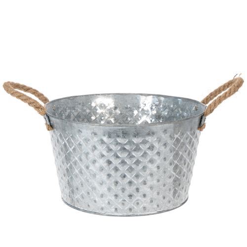 Rund zinkskål med rephandtag Ø28cm H16cm köpa | Floristik24.se
