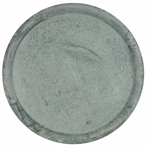 Floristik24 Dekorativ tallrik zinkbricka Ø44cm H2,5cm
