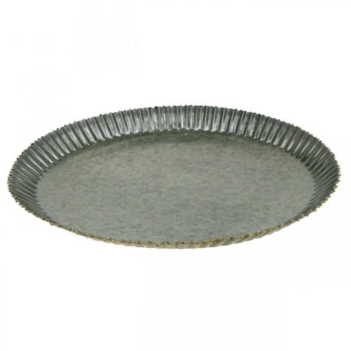 Artikel Dekorationsplatta zinkplatta metallplatta antracitguld Ø24cm