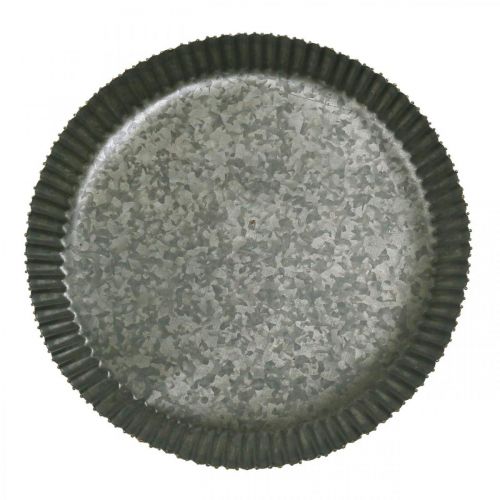 Floristik24 Dekorationsplatta zinkplatta metallplatta antracitguld Ø24cm