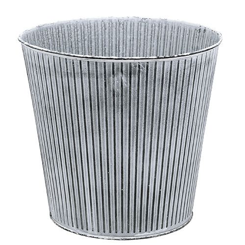 Floristik24 Zinkgryta grå med ränder Ø22cm H21cm