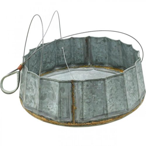 Artikel Blomkorg metall dekorativ skål zink antik Ø25,5cm H8,5cm